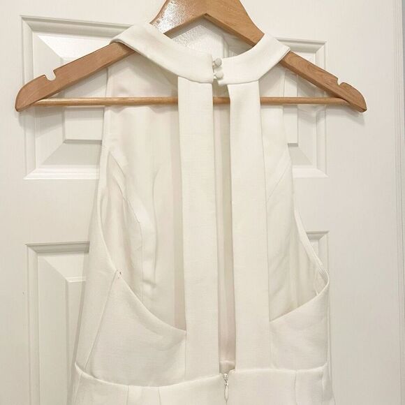 NWT C/MEO Collective White Dress Size Small Strappy Back Graduation Bridal - Picture 7 of 12